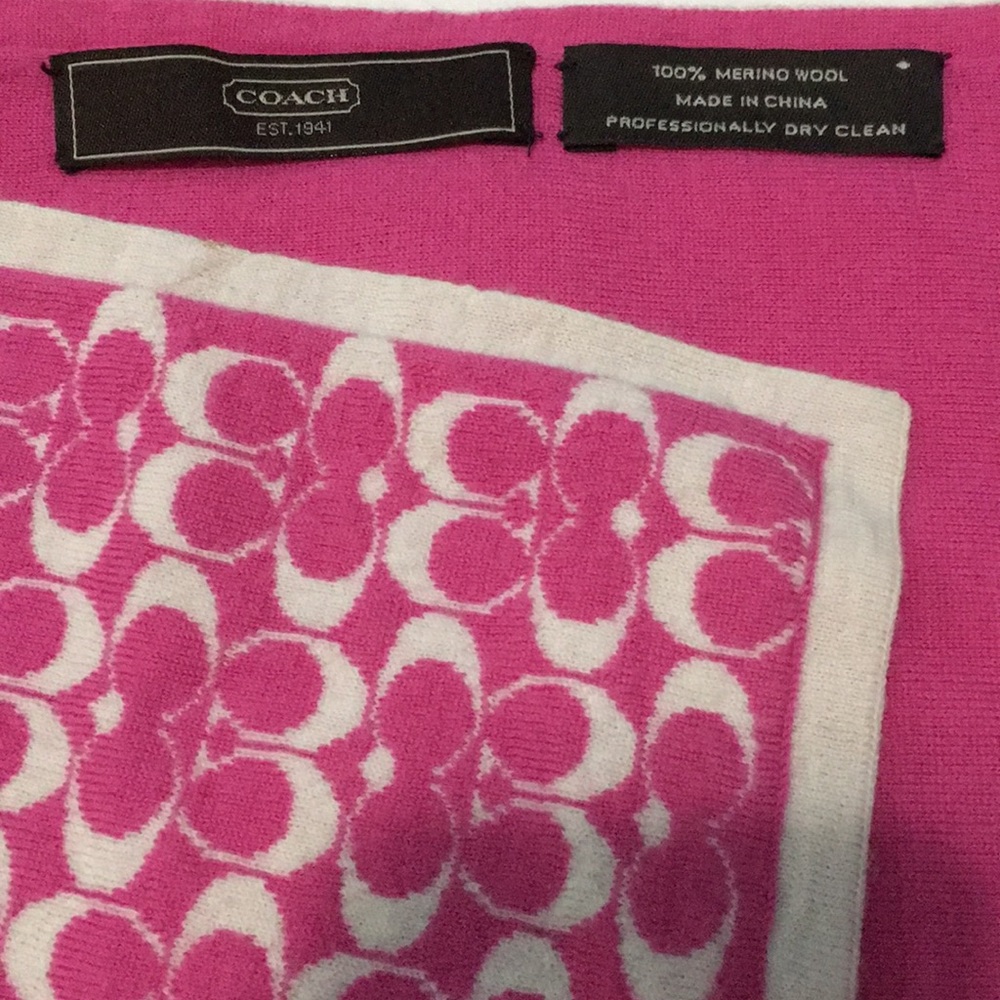 Authentic Coach Pink Scarf - Picture 2 of 3